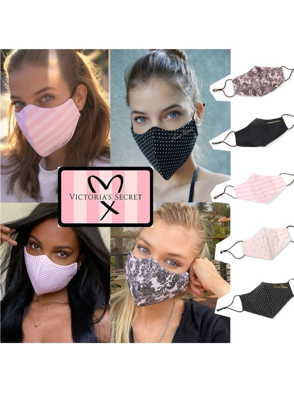 New Victoria Secret iconic signature striped Mask - Picture 10 of 13